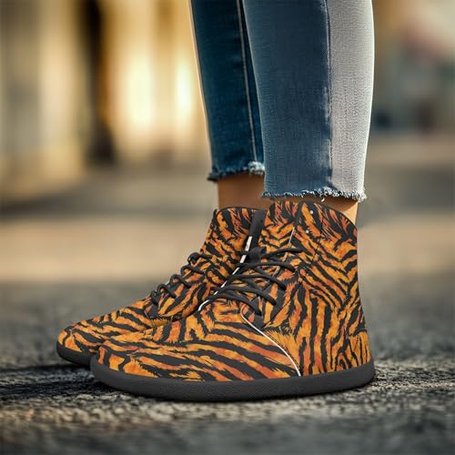 Image of Fashion Print Womens Mens High Top Barefoot Sneakers Flat Shoes