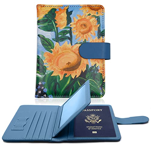 Image of Melsbrinna Rfid Passport Holder for Travel women /Men, Cute Passport Wallet Rfid Blocking Card Slots, Rfid Passport Cover /CaseTravel Wallet, Passport Book Holder (1, Blue2)