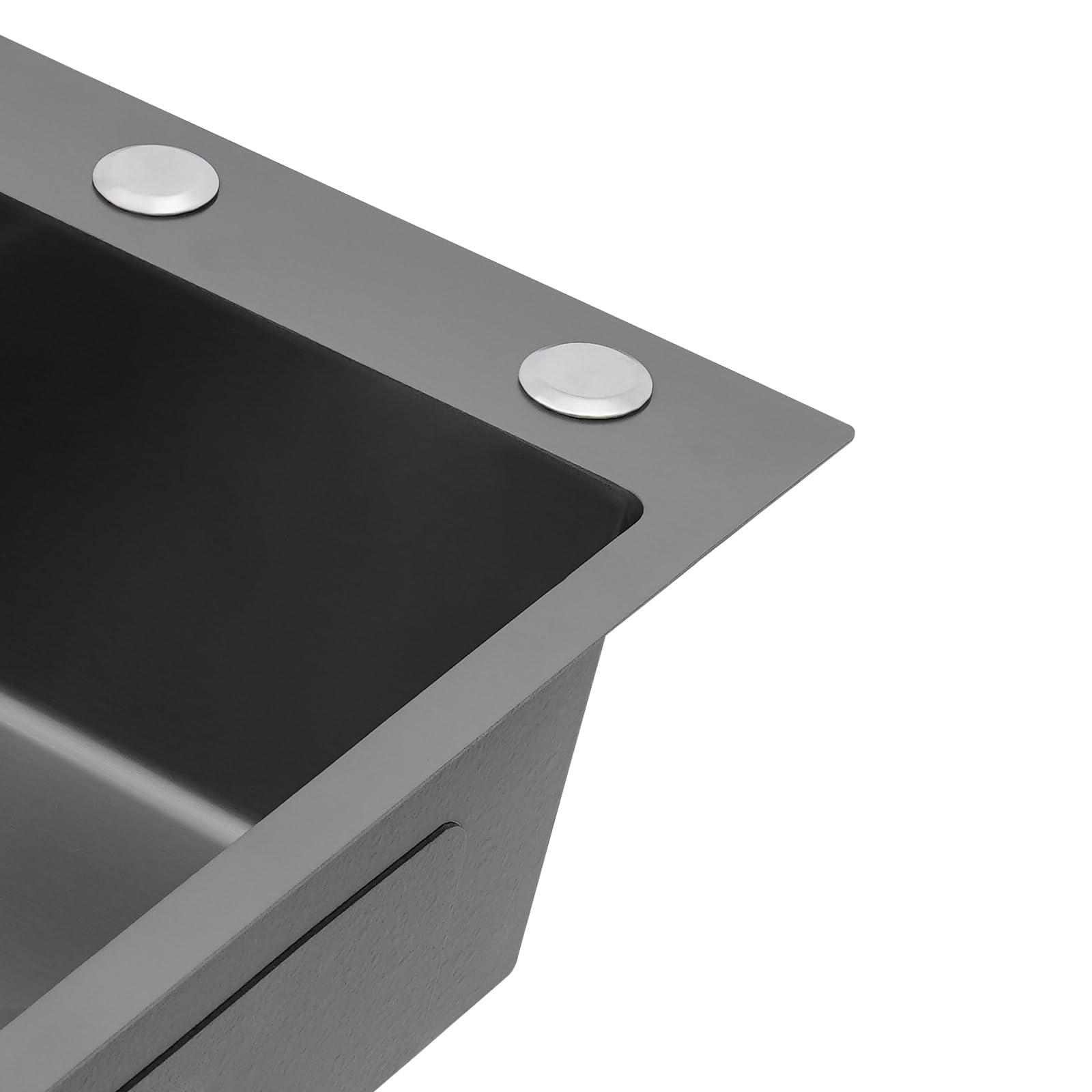 Fregadero de cocina de acero inoxidable, lavabo de cocina 45 x 50 cm, fregadero empotrado de 1 cubeta con tubos de desagüe, adecuado para montaje sobre superficie, empotrado o bajo encimera