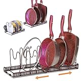  Ryosee Topf und Pfannenhalter, Pfannen Organizer mit 7 verstellbare Fächer für Schränke, Topfdeckelhalter, Pan Holder Rack für Küche