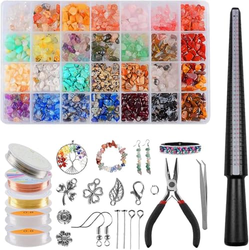 Faefty Schmuckherstellungs-Set mit 1400 Edelsteinperlen