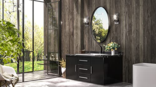 Tetote Black Oval Bathroom Mirror, 24X36 Matte Black Framed Wall Mounted Mirror For Vanity, Modern Decorative Shatterproof Oval Wall Mirrors For Entryway, Living Room, Bedroom #TOP1