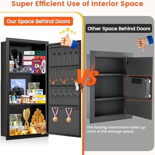 Image of 25.6 inch Tall Wall Safe Between 16 inch Studs | 33% Larger Capacity | In Wall Safe