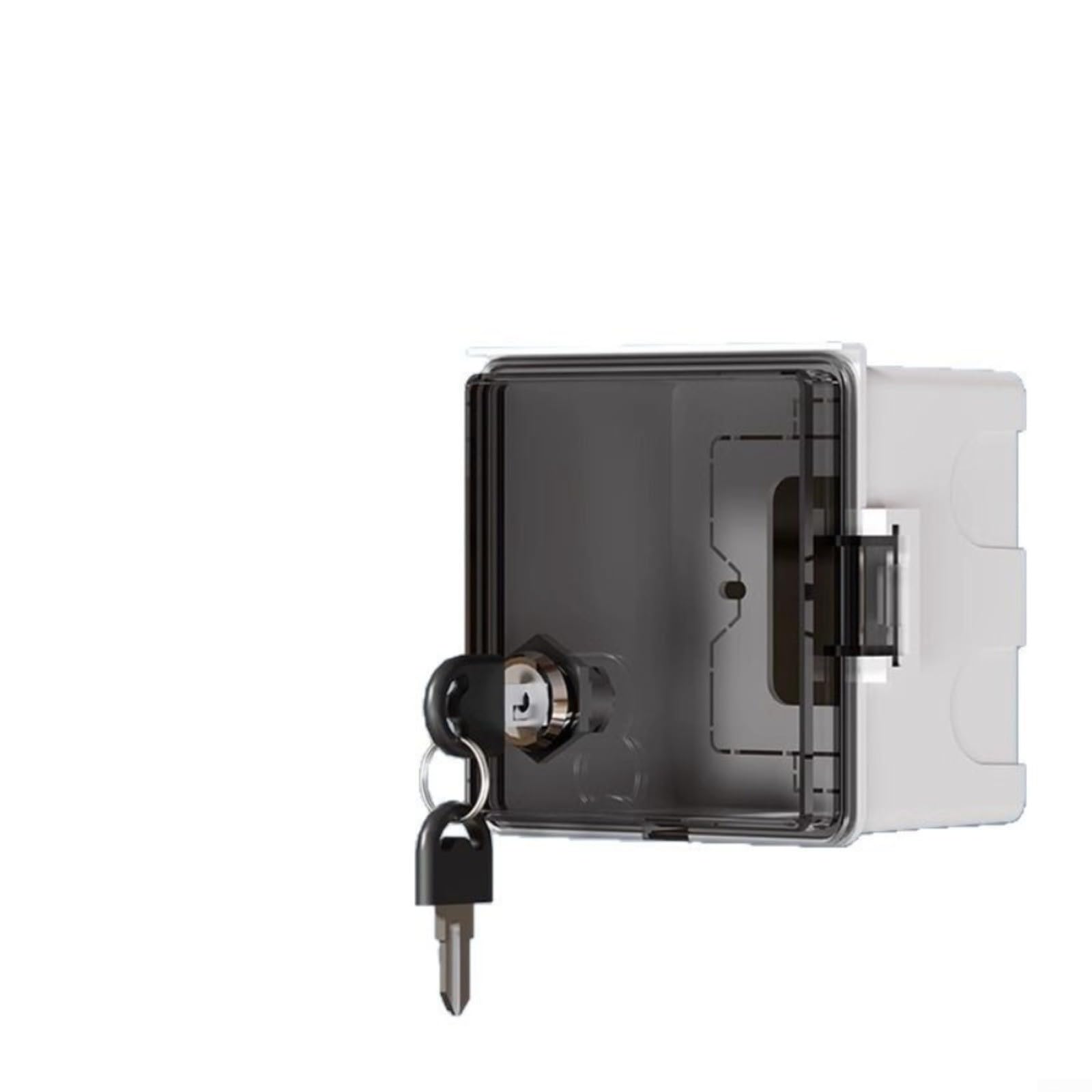 CWOQOCW Outdoor Socket Waterproof Wall Plate Box With Lock,Outdoor Socket Lock Box For Electric Vehicle Charging And Garden Use, Black Transparent(Black transparent)
