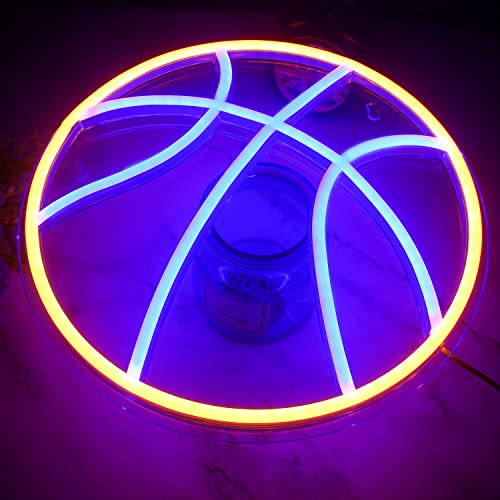 Wanxing Basketball Neon Signs Sport Neon Light Yellow and Blue Led Sign