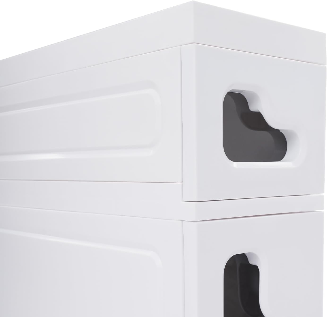 3 Tiers Slim Bathroom Storage Cabinet, 15.7" L X 6.3" W X 29.9" H Slim Rolling Cart, 66.14 Lbs Load-Bearing Capacity Narrow Storage Cabinet for Living Room, Kitchen, Bathroom, Office