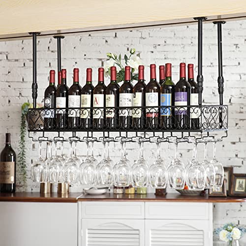Support à bouteilles de vin en métal suspendu pour libérer le comptoir