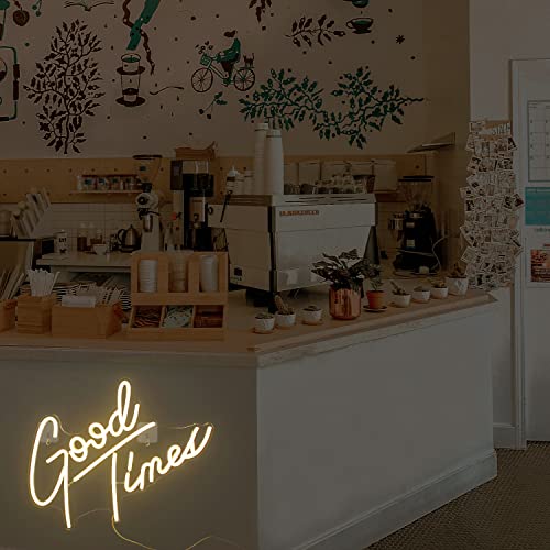 Image of Looklight Good Times Neon Sign,Led Signs Neon Light for Wall,Neon Signs for Wall Decor,USB Powered Led Neon Signs for Wedding,Home Wall Decor Birthday Party,Bedroom Decor,Game Room Decor