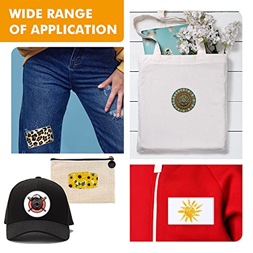 Waydress WAYDRESS-SUBLIMATION PATCHES-ME991A 30 Pieces Sublimation Patches Fabric Iron-On Blank Patches 3 Shapes Repair Patches Sublimation Blank Hat Patch thumb #2