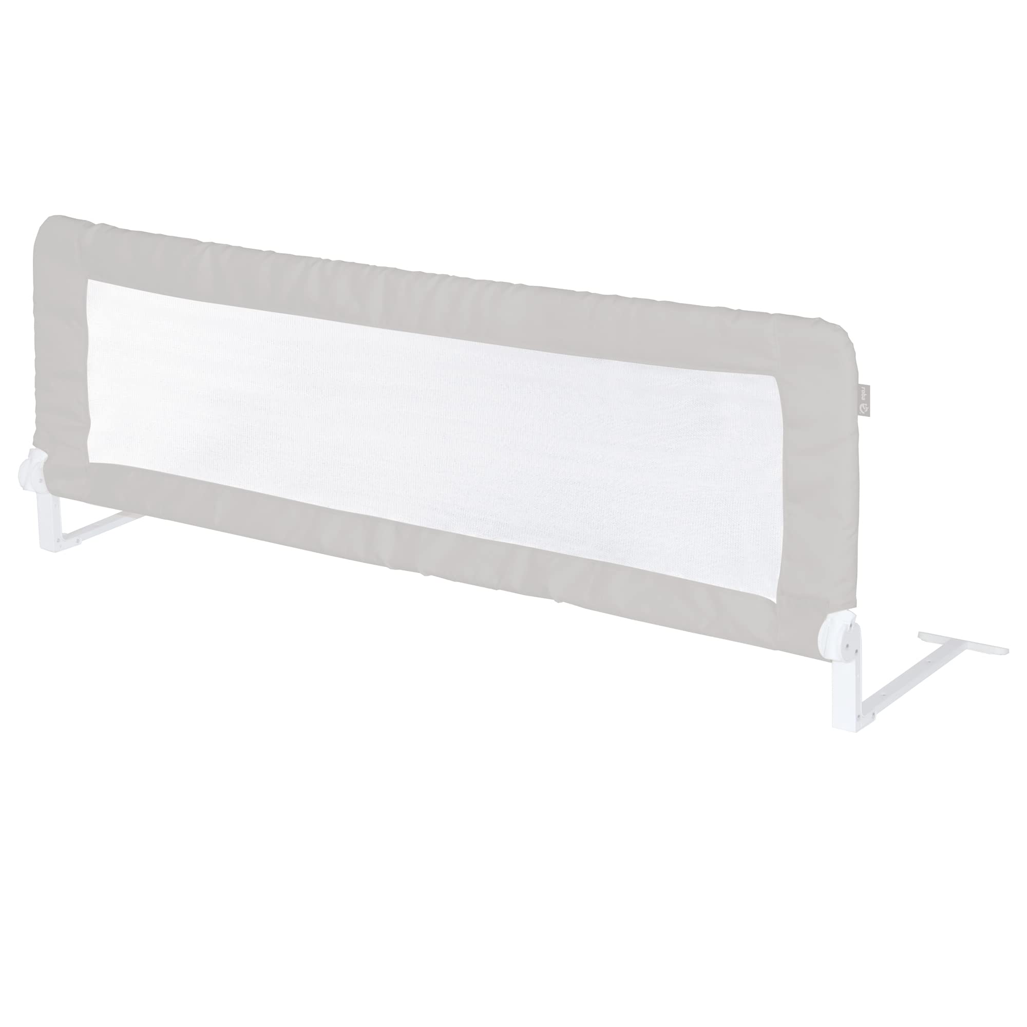 roba Barrière de Lit Enfant et Bébé Klipp-Klapp Inclinable et Antichute - Barre de Lit Rabattable - Longueur 100 cm - Hauteur 51 cm - Gris