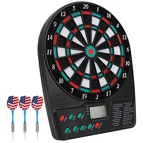 ZAWELIYO Electric Dart Boards for Adults, 26x20.2x2.5cm Electronic Dart Automatic Scoring Soft Dart Board Set Family Leisure Target Entertainment