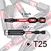 GEINXURN 50 Pieces T25 2 In. Impact Tough Magnetic #25 Torx Head Power Bits, S2 Alloy Steel T25 Screwdriver Bits Set with 1Pcs Impact Bit Holder