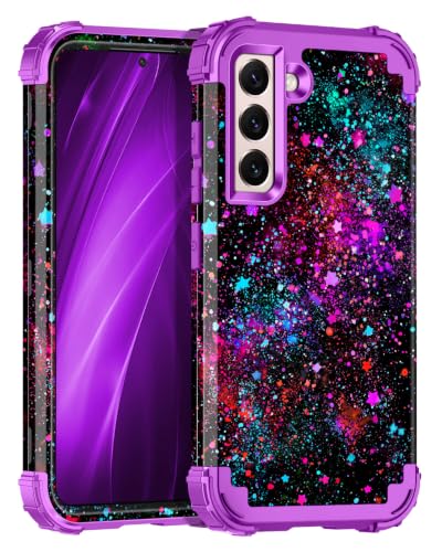 Coque Galaxy S21 FE Miqala violette ciel phosphorescente en plastique et silicone