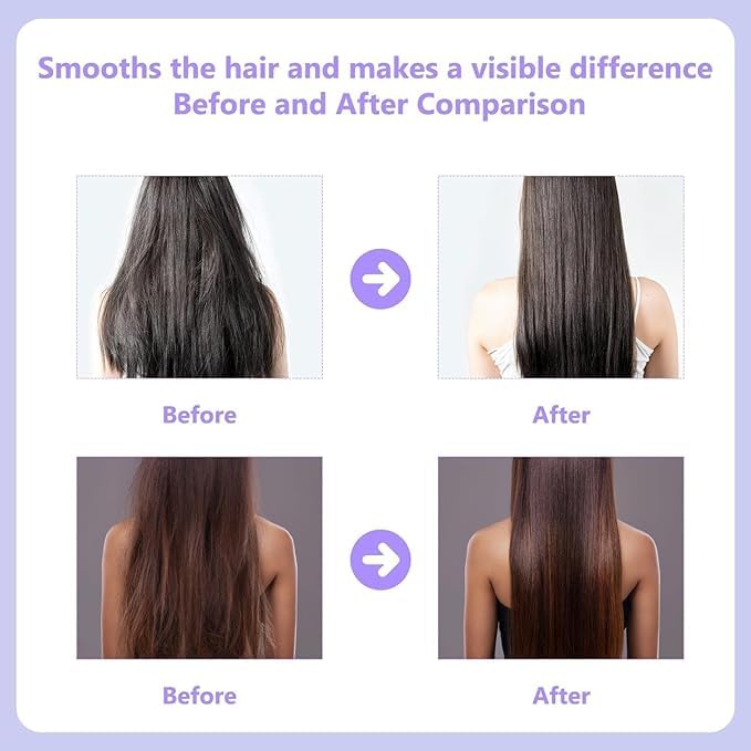 Image of MICROWARE Cordless Hair Straightener Brush for Travel Portable Hair Straightener Comb, Suitable for All Hair Types