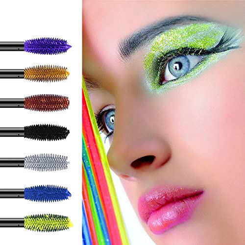 Blue Colored Mascara - Colorful Mascara/Waterproof Long-lasting 4D Silk Fiber Lash Mascara/Smudgeproof Fast Dry Eye Lashes Curling Lengthening Thick Eyelashes for Women and Girls (Blue-06) - Image 3
