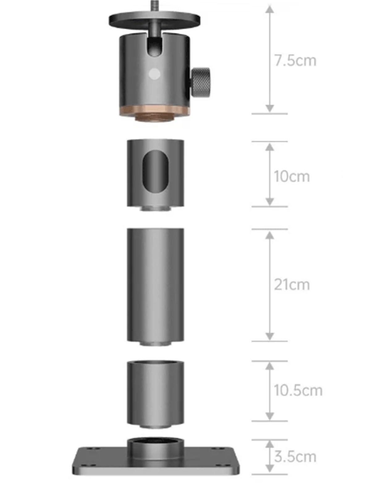 Aulas Soporte for proyector: aleación de Aluminio montado en la Pared, Universal, diseño un Solo Orificio, telescópico, Ajustable Altura(Grey,Pequeño)