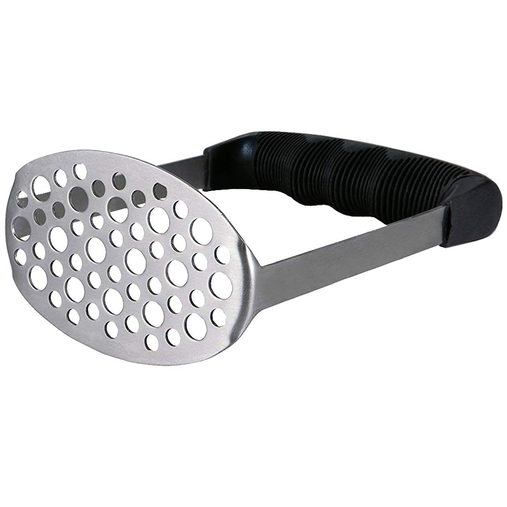 StarchefMasher Ricer,Stainless Steel Masher Ricer with Soft Handle,Fruit & Vegetable Masher Ricer, Potato Ricer Masher(Black)