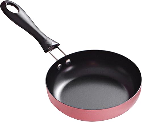 Sartén pequeña, sartén de huevos de 4.7 pulgadas, resistente al calor, sartén antiadherente con asa, sartén redonda portátil para tortilla para