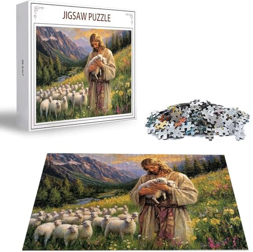 Puzzle 5000 Piezas Hombre Rompecabezas para Adultos, un Rompecabezas Desafiante, Juegos de Puzzle para Toda la Familia, Letras en la Parte Posterior, Decoración Hogar, Regalos Navidad Oveja H-4058
