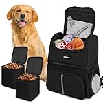 Txinrbaod Dog Travel Bag for Supplies with Food Container Bag Dog Travel Backpack for Hiking Overnight Camping Trip Black 6