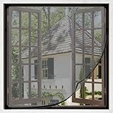 DIY Insektenschutz Magnetfenster, 130 x 150 CM Fliegengitter für Fenster, Magnet Rahmen für Fliegengitter Fenster Mückengitter, Fliegenschutz Insektenschutzgewebe Zuschneidbar (Schwarz)