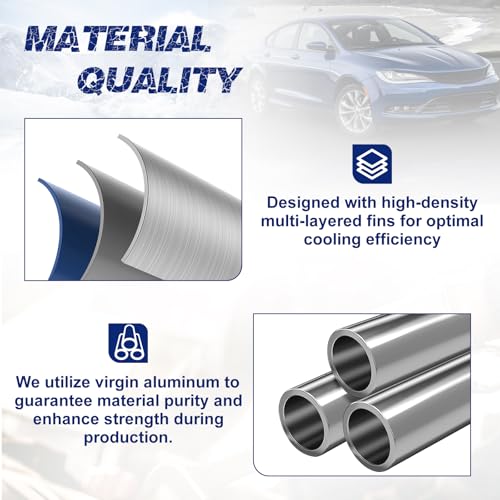 Image of Air Conditioning A /C Condenser Compatible with Chrysler 200 2015-2017 L4 2.4L / V6 3.6L # 4442, CN4442PFC, 68195662AA, CH3030255