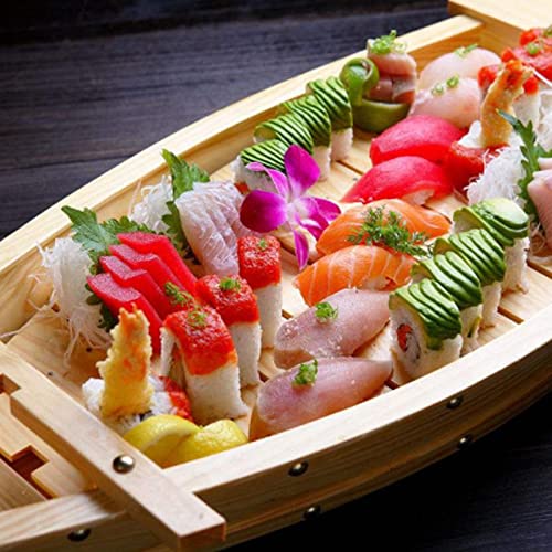 Bandeja grande para sushi de bambú/ madera miniatura 4