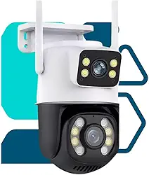 Câmera de Segurança Speed Dome com Wifi com Audio para uso Externo, Câmera Dupla 6mp, Vigilancia Total 360 Prova D´Agua, Acesse pelo Celular, Compativel com Android e iOS, Zoom Digital 4x (1)