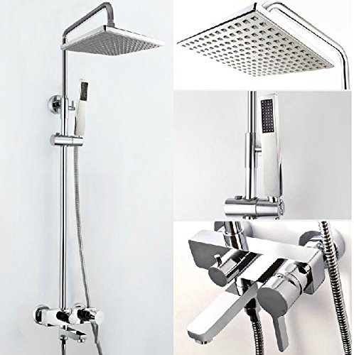 Pomme de douche laiton Gowe contre le calcaire avec robinet de douche chromé