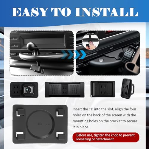 Image of CD Slot Mount for CarPlay Screen 360 Rotatable,CarPlay Screen Mount with Triangle Stabilizing Support,Universal CD Mounts for CarPlays Screens /Dashcam /GPS Car Accessories