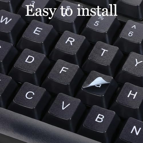 4PCS Stickers de Teclado Universal en Inglés Negro miniatura 4