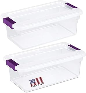 Tribello Clear Plastic Storage Bins with Lids Stackable Storage Bins (6 Quart)