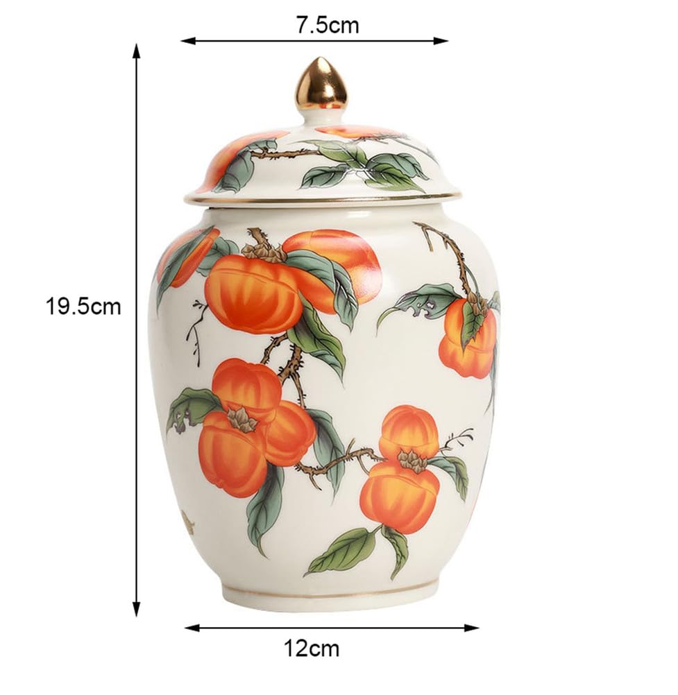 Tarro de Porcelana Estilo Chinoiserie para Guardar té, con Tapa