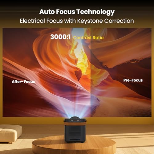 Image of Lapcare Laplay Llp-006 85W Fully Automatic 6500 Lumens Projector with 1920X1080 Fhd&4K|Auto Focus|Dual Band WiFi (2.5Ghz+5Ghz),Quad Core Processor|in-Built 5W X 2 Speaker|Led Lamp|Dust Proof,Black