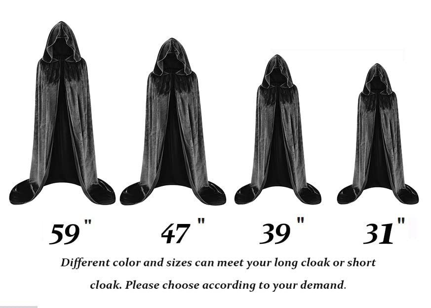 HAPNBCELE Unisex Velvet Cape Hooded Cloak - Image 3