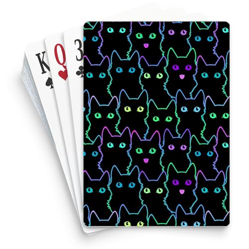 Cartas de póker estándar con diseño de gato negro