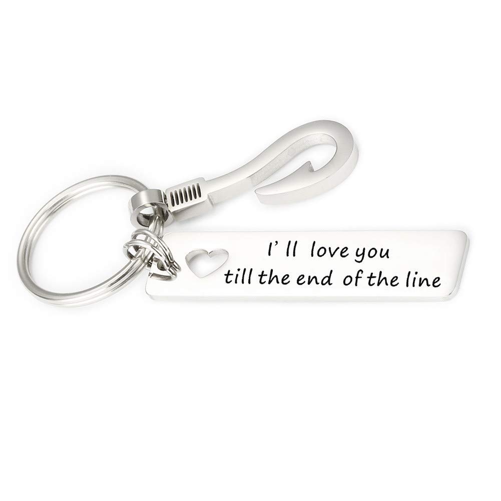 Gift for Boyfriend Husband I'll Love You Till The End of The Line Fishing Lure Birthday Christmas Valentines's Day Gifts Fisherman Gift for Hubby I Love You