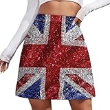 Zakqeik British Flag Short Skirt Women's Dress Casual Vacation Dresses XL