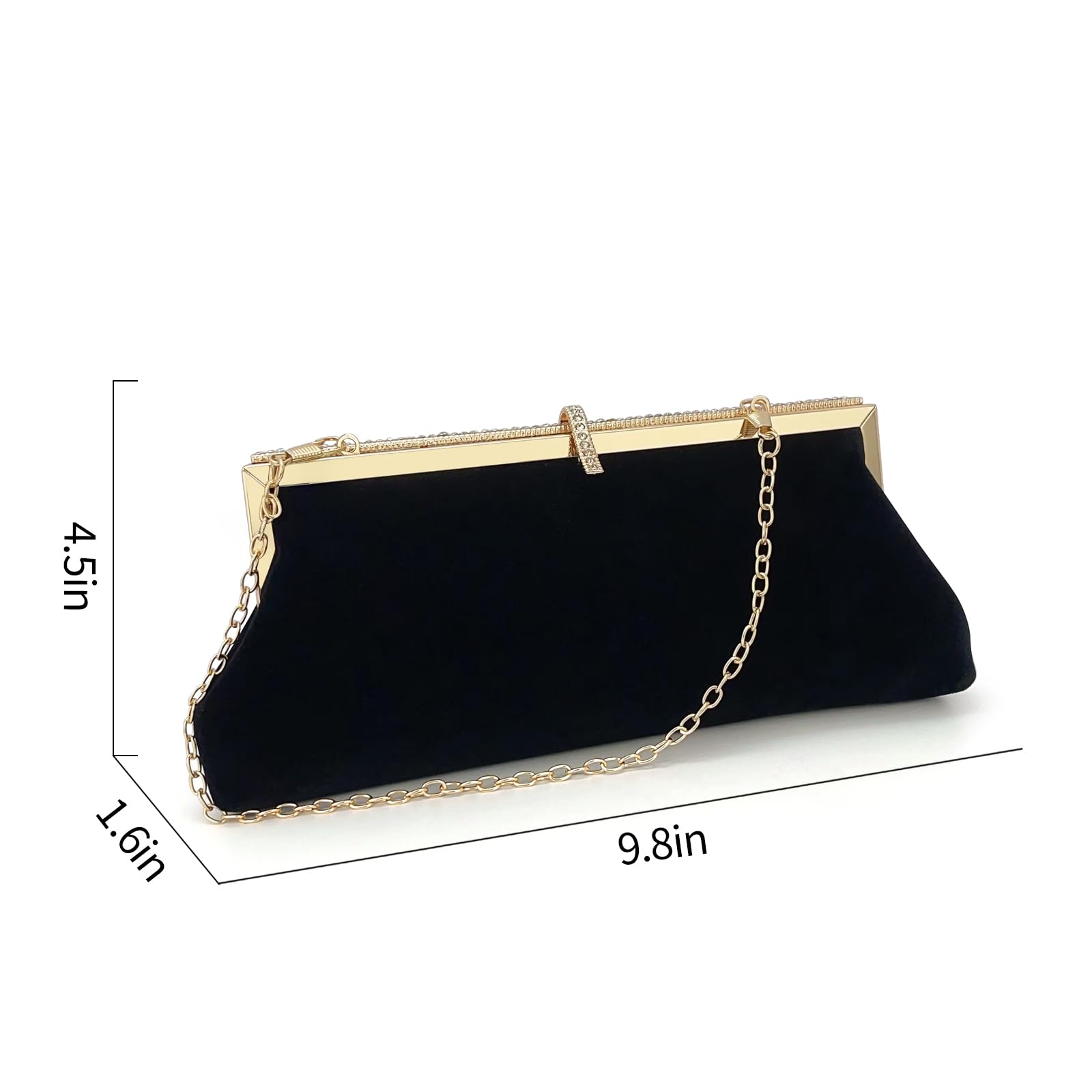 Luxury velour Classic Evening Clutch Bag