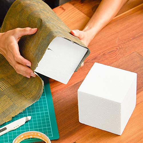 Styrofoam Blocks, 6-Count Smooth Polystyrene Foam Blocks for Crafts, 4 x 4 x 4 Inches