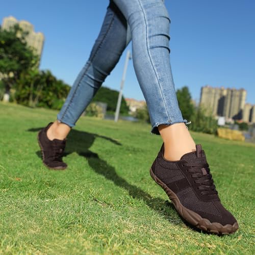 Image of UBFEN Womens Barefoot Shoes Mens Wide Toe Box Zero Drop Minimalist Sneakers | Laces Up, Lightweight, Breathable, Comfortable, Suitable for Walking, Travel, Light Hiking, Trail Running, Tennis, Daily Wear