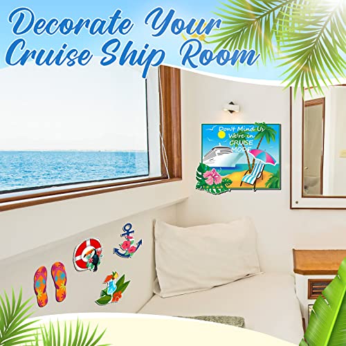 Image of Kanayu 6 Pcs Tropical Cruise Door Decorations Magnetic Large Ship Decorations Magnets Anchor Cruise Decor Car Fridge Magnet Decal for Carnival Stateroom Door