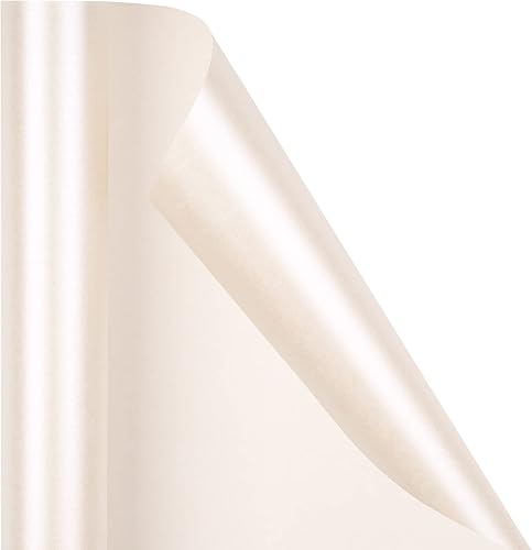 Miniatura 6 de RUSPEPA Papel de regalo blanco  Mini rollo  Papel de seda brillante nacarado de color sólido perfecto para bodas, cumpleaños, baby shower, neutral,