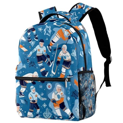 Sac à dos de hockey sur glace bleu pour le sport, les cours et le campus mixte