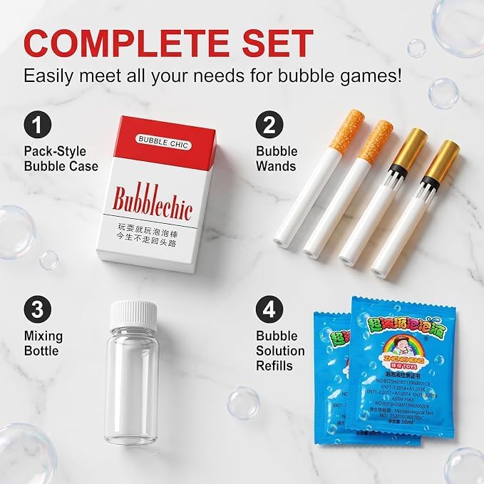 Image of Bubble Cigarette Pack,Box Bubble Toy,Funny Mini Bubble Blower Stick Toy for Relaxation Party Gift