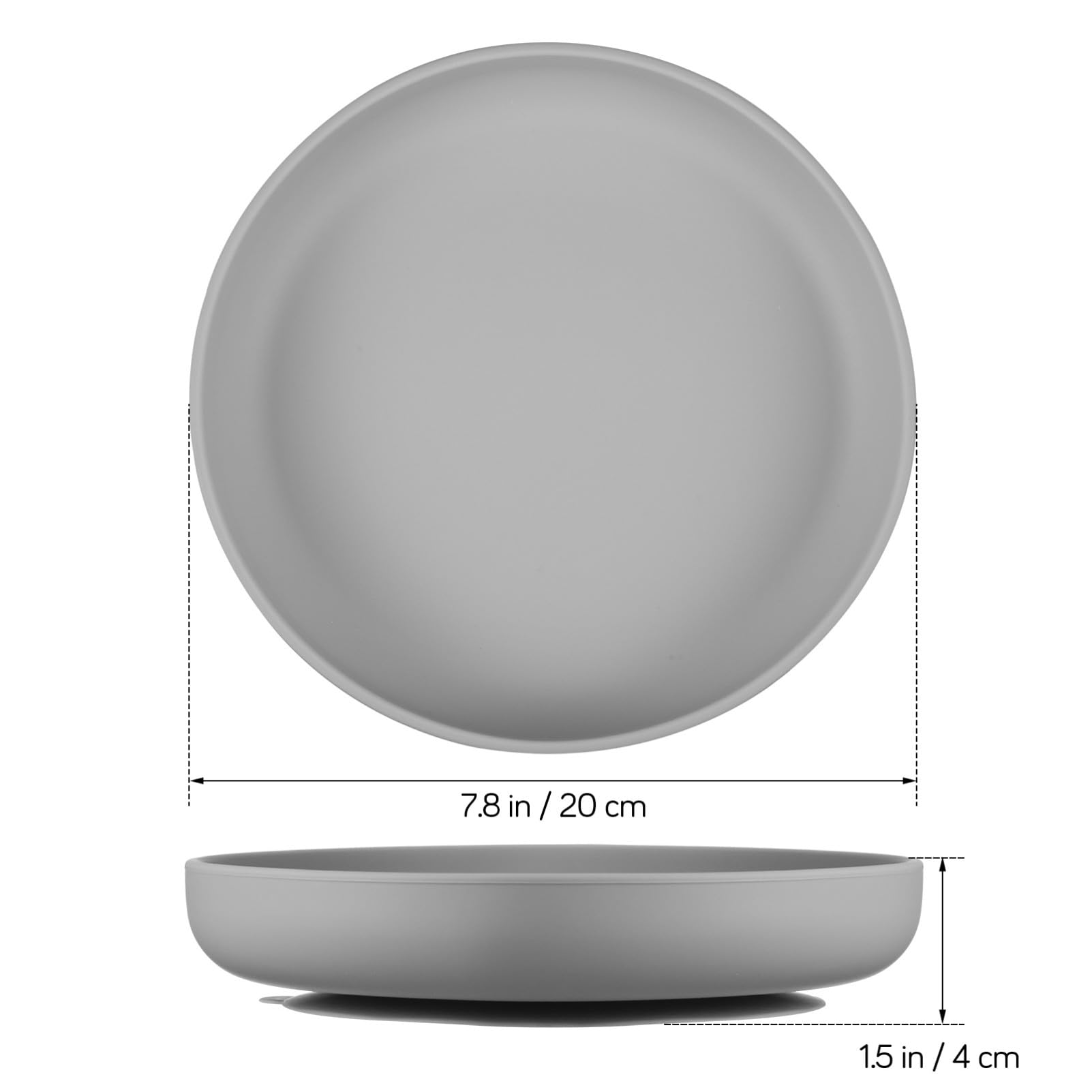 Assiette Anti-débordement pour Personnes Âgées 2 Pièces en Silicone | Base à Ventouse, Usage Hospitalier et Maison de Retraite, Conception Anti-renversement pour Adultes