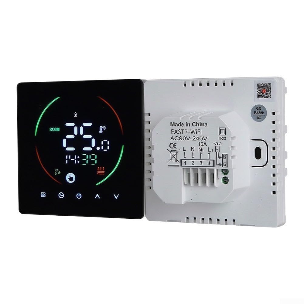 Für Tuya Smart WLAN Thermostat Schwarz, Programmierbar Energiesparend Mit