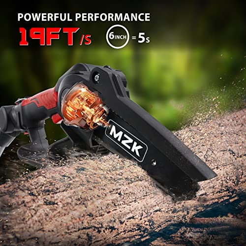 [2023 Latest Upgrade]Mzk 2-In-1 Cordless Pole Saw & Mini Chainsaw, 20V Battery Small Pole Chainsaw/19Ft/S, 6"Cutting,13 Feet Max Reach Pole Saw For Tree Trimming(Battery And Fast Charger Included) #TOP4