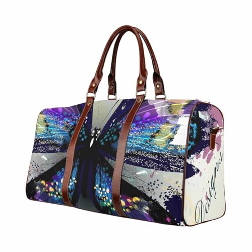Weekender Bags For Women Travel Butterflies Travel Duffel Bag Underseat Foldable Carry-On Luggage For Women(Type-1,18.62"x 8.5"x 9.65")2