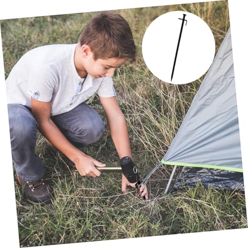 Anclajes negros de acero resistente BESTonZON para máxima seguridad en camping 5